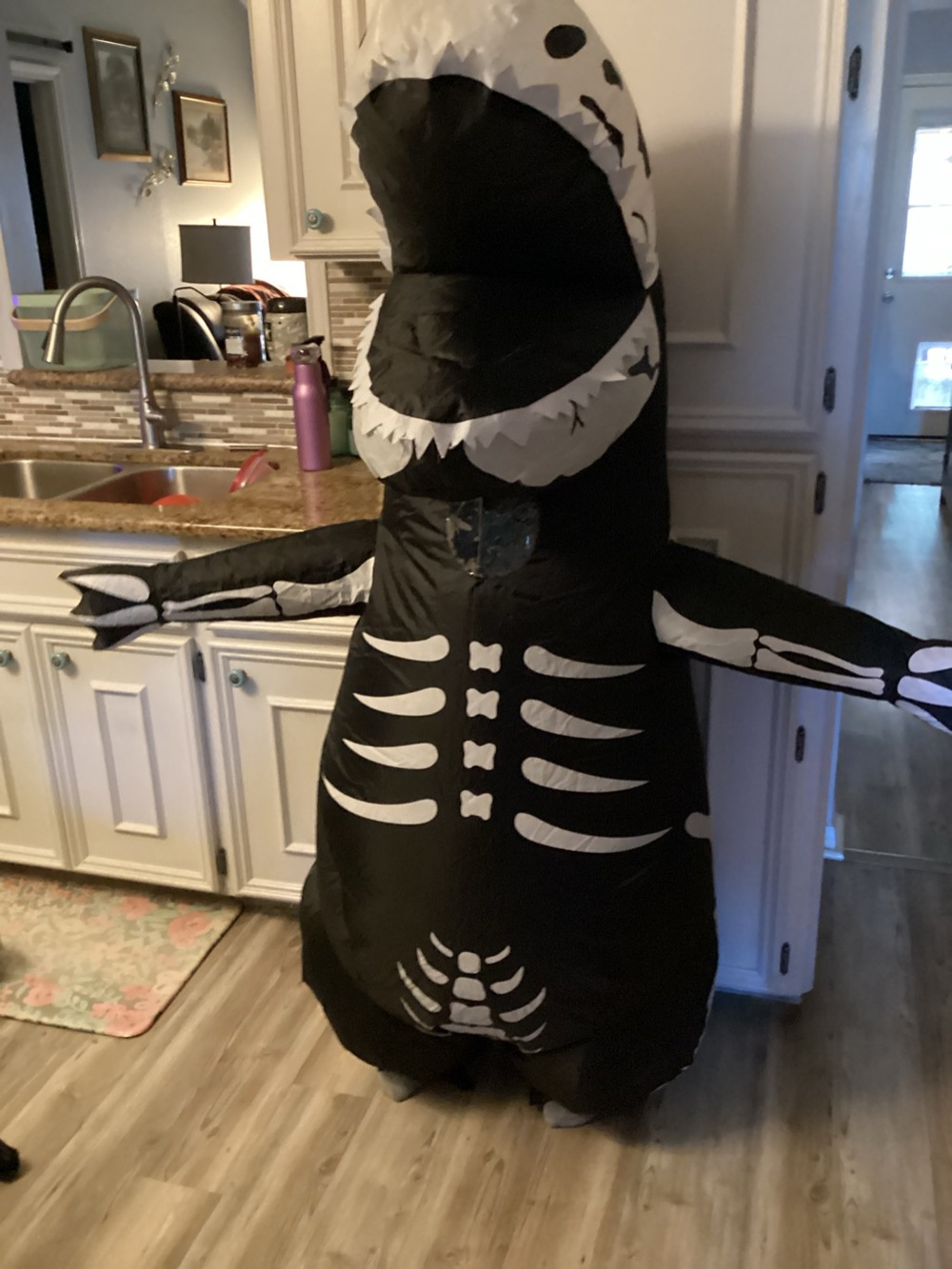 Inflatable dinosaur costume